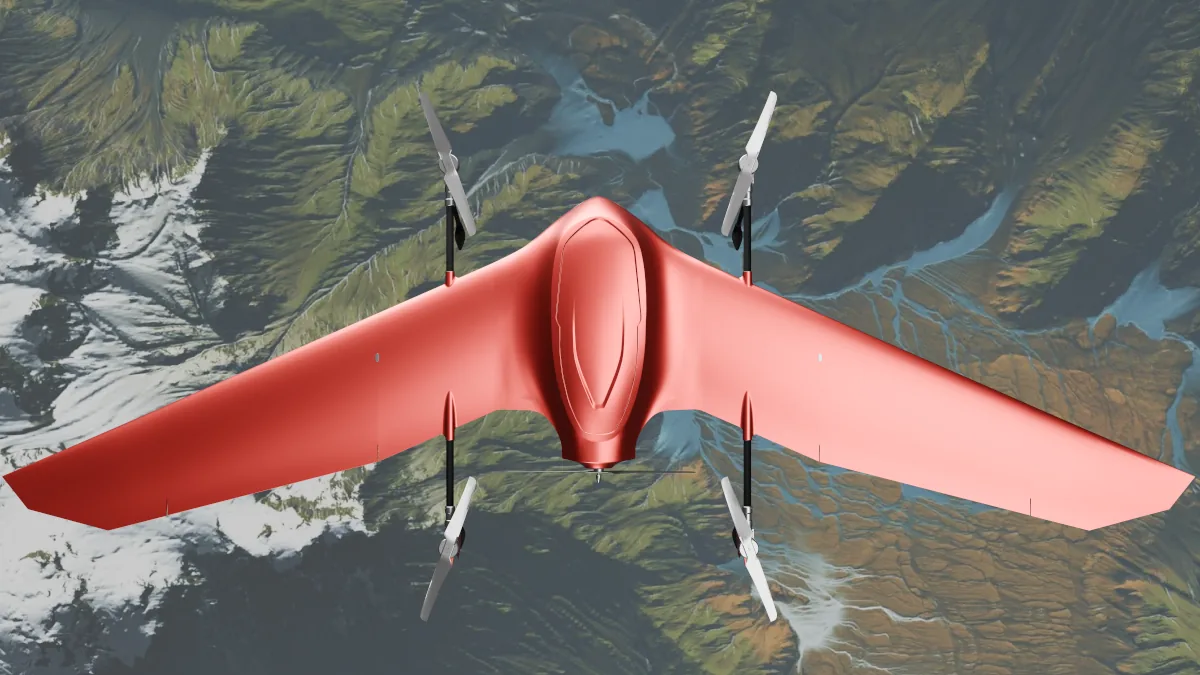 Nimbus in flight over a river valley