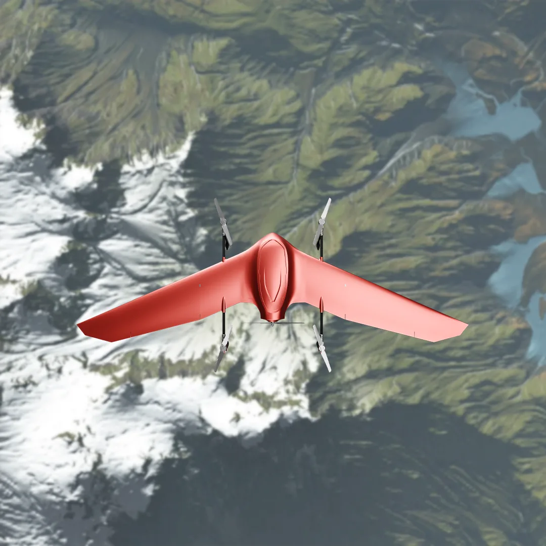 Top-down view of Nimbus over mountain terrain during a mapping run