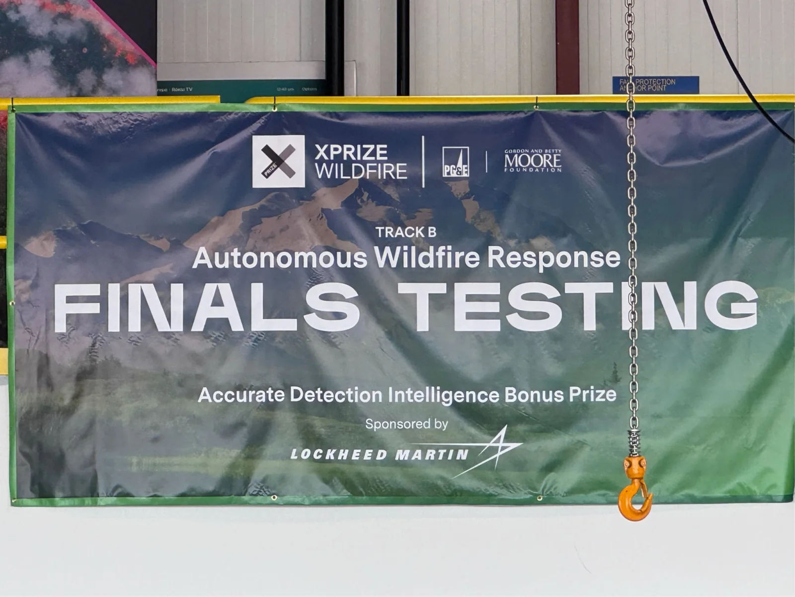 XPRIZE Wildfire banner reading Track B, Autonomous Wildfire Response, Finals Testing